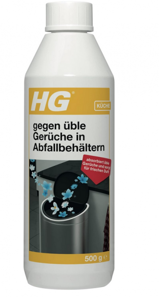 HG Gegen stinkende Abfallbehälter, 500 ml – Abfallbehälterreiniger – absorbiert Gerüche