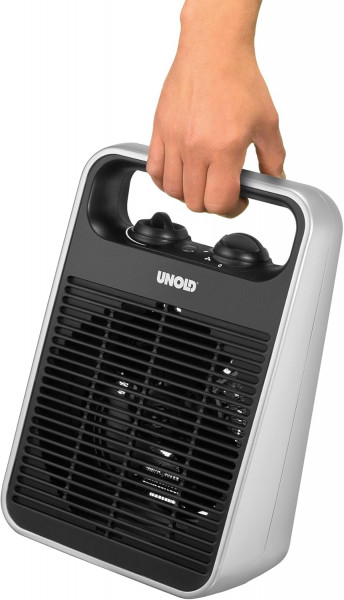 Unold 86106 Heizlüfter Handle - Schwarz/Silber, 1000 Watt