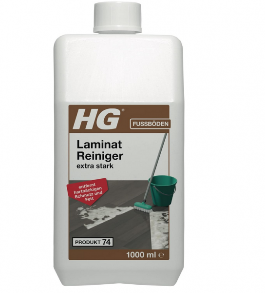 HG Laminat, Vinyl und PVC Reiniger extra stark, kraftvoller Bodenreiniger für Fußböden, hochkonzentr