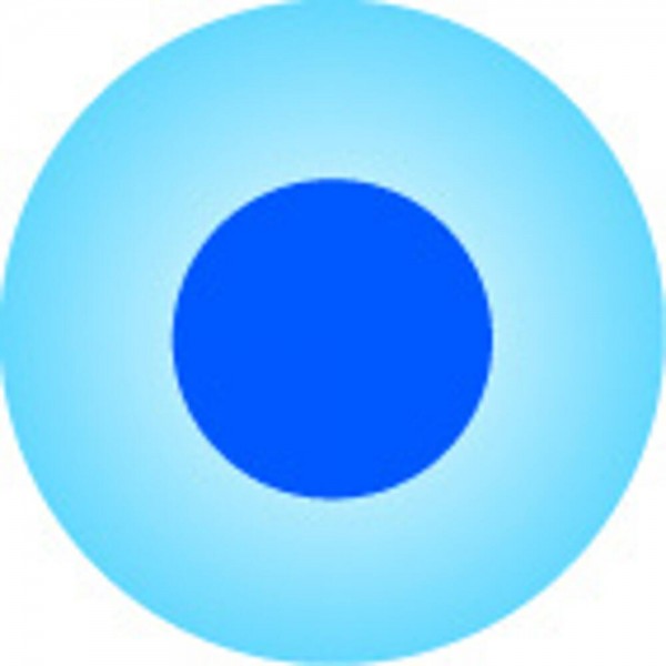 Clickhalbperle azurblau mit blauem Punkt