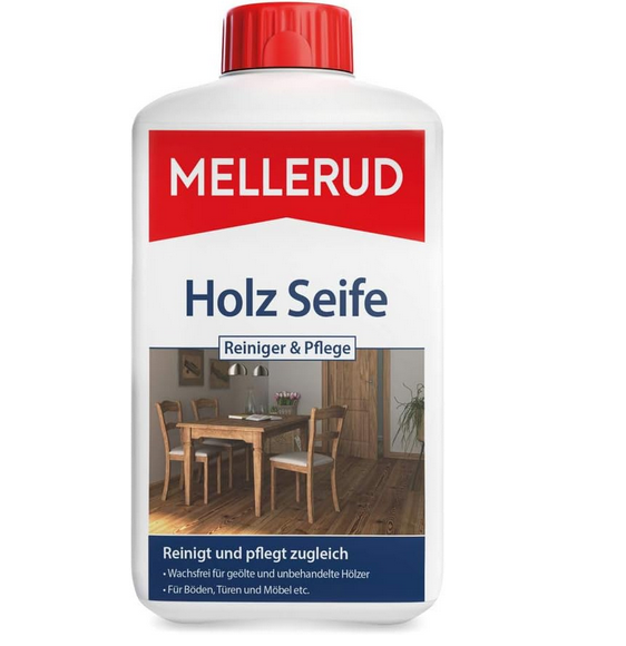 MELLERUD Holz Seife Reiniger &amp; Pflege | 1 x 1 l | Kraftvoller Schutz für alle geölten und unbehandel