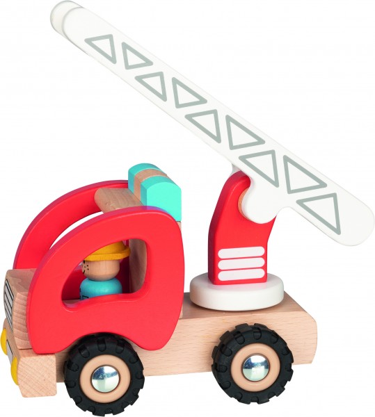 Feuerwehr Leiterwagen 19,6 x 9 x 13,9 cm, Holz, per Stück