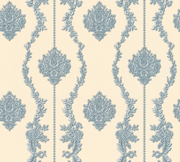 A.S. Création Château 5 344936 Vlies Beige Blau Metallic