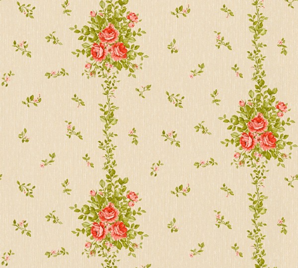 A.S. Création Château 5 345001 Vlies Beige Grün Rot