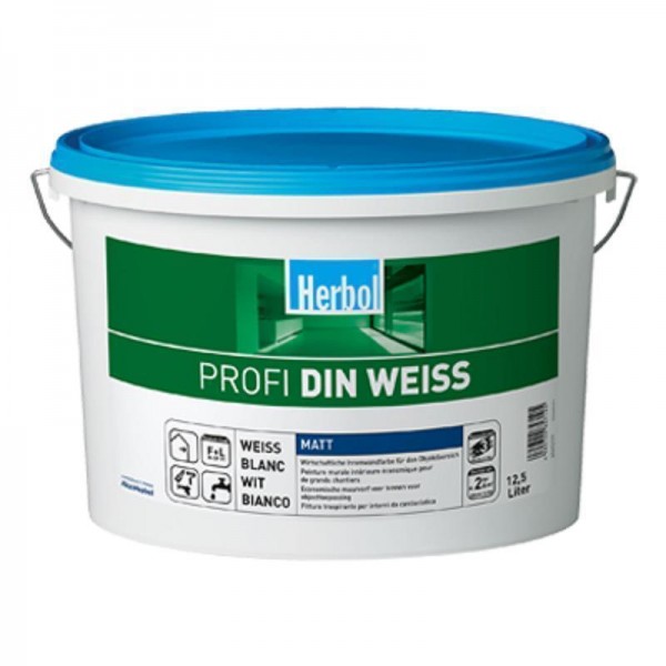 6 x Herbol Wandfarbe Profi DIN-WEISS 12,5l