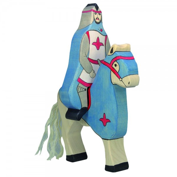 Blauer Ritter mit Mantel, reitend (ohne Pferd)