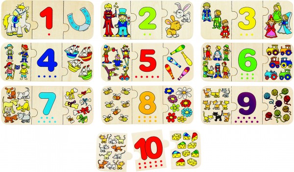 Puzzle Zählen und zuordnen