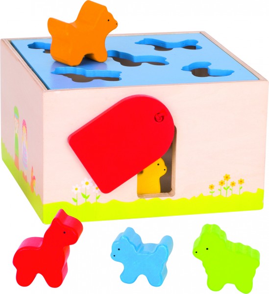 GOKI Sortier Box Bauernhoftiere aus Holz