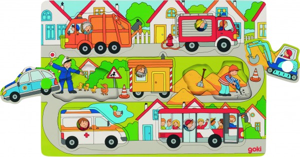 Hintergrundbildpuzzle Auf der Straße 30 x 21 cm, Holz, 7 Teile, per Stück