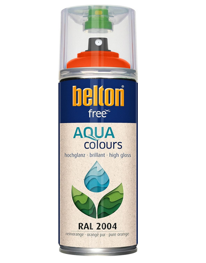 Belton Free Hochglanz wasserbasierend 400 ml RAL 2004 reinorange