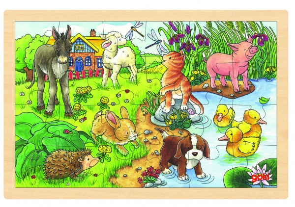 GOKI - Einlegepuzzle Tierkinder II