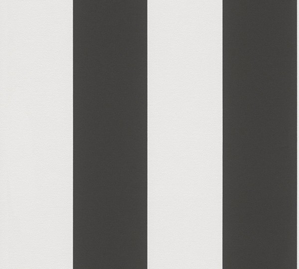 A.S. Création, Black &amp; White 4, # 334213, Vliestapete, Streifen, Schwarz Weiß