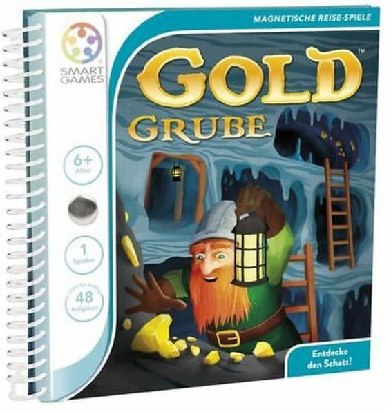 SMART GAMES - Gold Grube, Magnetisches Buchspiel, Reisespiel, ab 7 Jahren, 1 Spieler