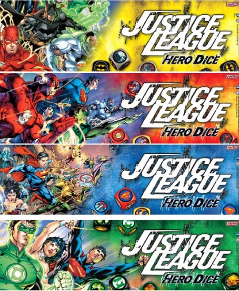 Justice League: Hero Dice (4- Set, Batman, Superman, Green Lantern &amp; Flash, Deutsch)