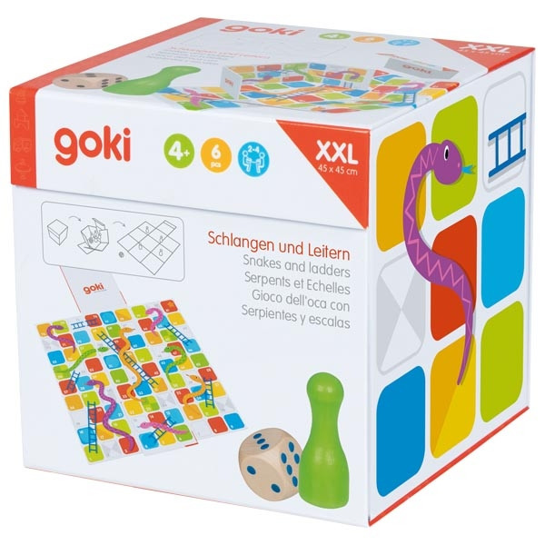 Goki XXL Schlangen &amp; Leitern im Würfel zum Aufklappen