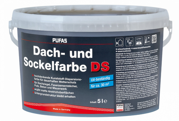Pufas Dach- und Sockelfarbe Anthrazit 5 L