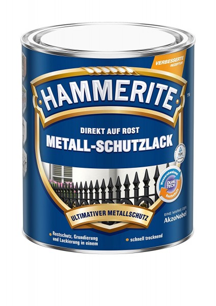 Akzo Nobel - Hammerite, Hammerschlag, Metallschutzlack, silbergrau, 1 Liter
