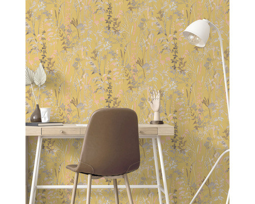 Erismann VliestapeteCasual Chique blätter gelb 10258-03