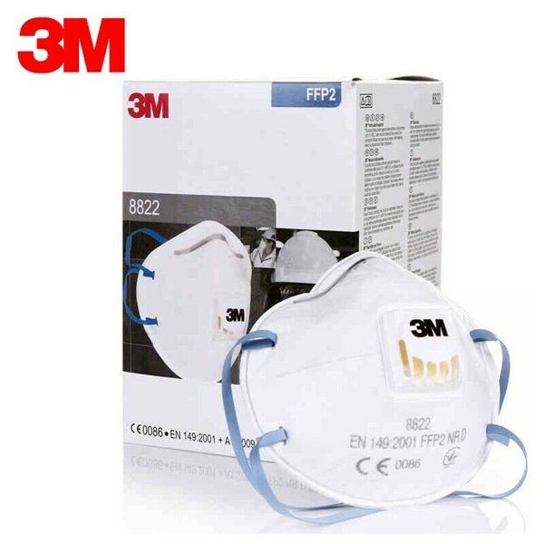 3M Atemschutzmaske FFP2 8822 mit Ventil, Feinstaubmaske Partikelmaske, 1 Stück