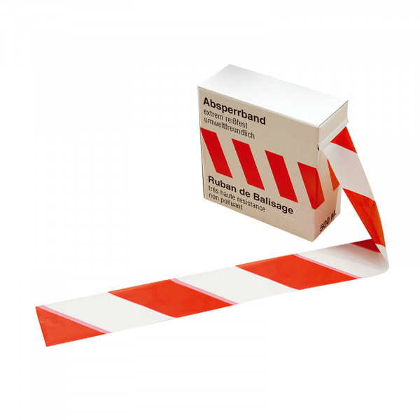 Kip Absperrband 391-80, 80 mm x 500 m Weiß/Rot