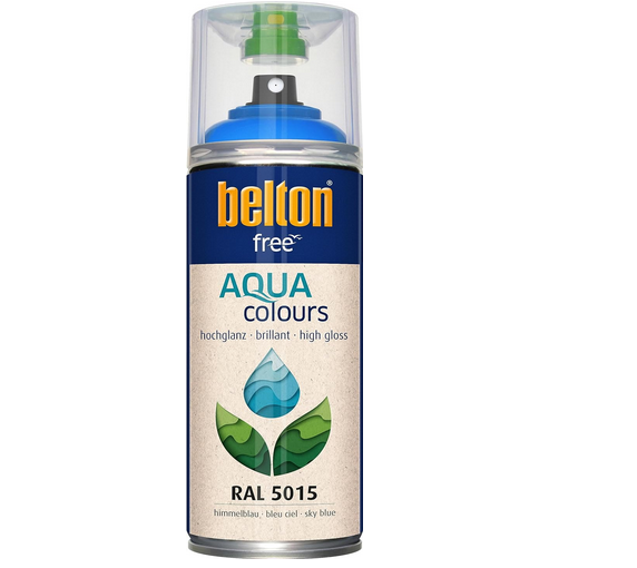 Belton Free Hochglanz wasserbasierend 400 ml RAL 5015 himmelblau