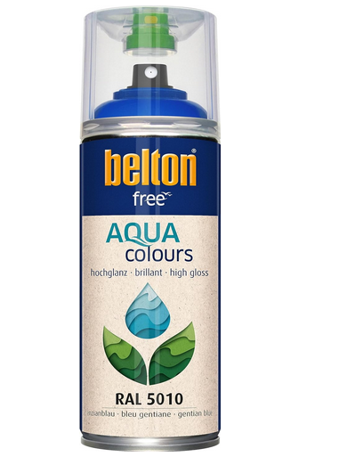 Belton Free Hochglanz wasserbasierend 400 ml RAL 5010 enzianblau