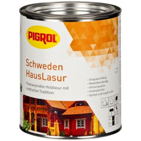 Pigrol SchwedenHausLasur polarwei 0,75 Liter