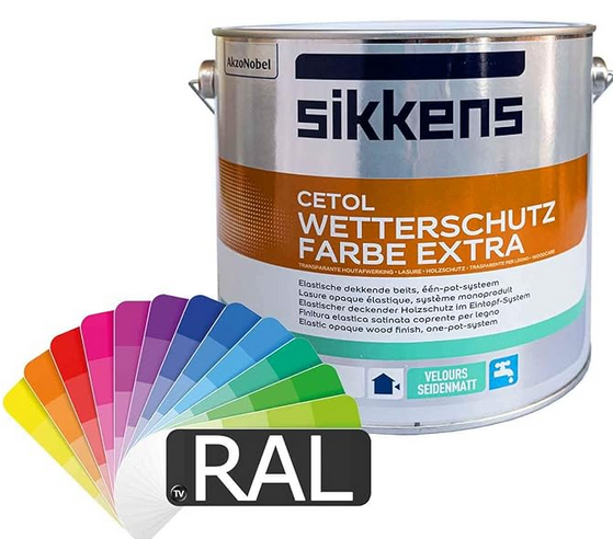 Sikkens Cetol Wetterschutzfarbe (RAL-Farben) 2,5l - getönt nach RAL - Wunschfarbton