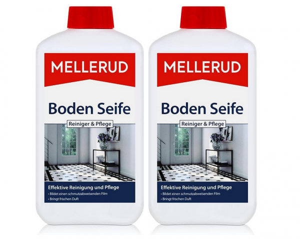 MELLERUD Boden Seife Reiniger &amp; Pflege | 2 x 1 l | Effizientes Reinigungsmittel zur Entfernung von V