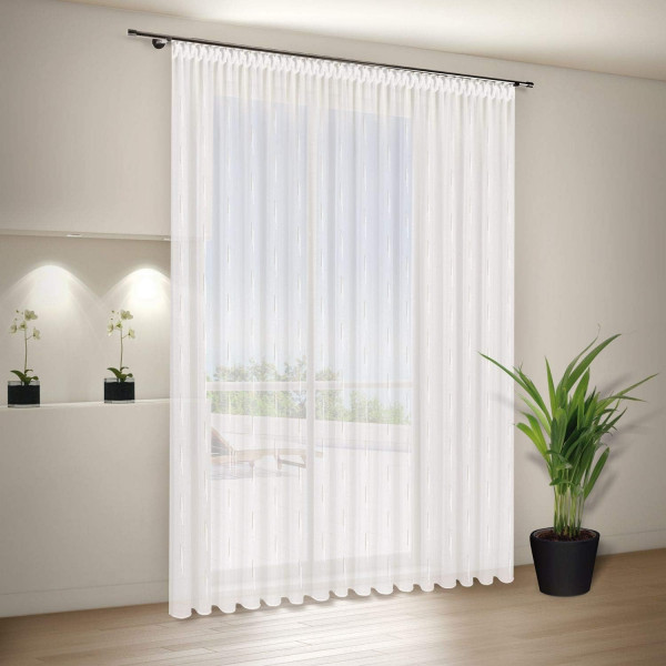 Gerster Store Smokband &amp; Bleibandabschluss,weiß/beige H 245 x B 450 cm