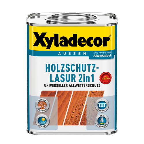 Xyladecor 2in1 Holzschutz-Lasur 2,5l Kanister universeller Allwetterschutz farblos