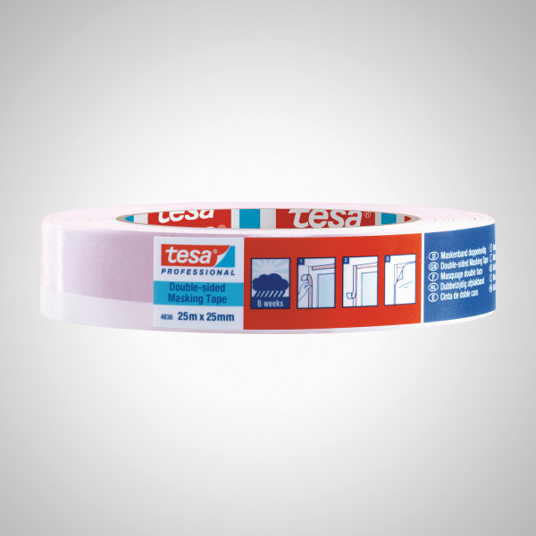 Tesa Maskenband 4836 rot/weiss 25mx25mm