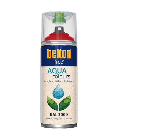 Belton Free Hochglanz wasserbasierend 400 ml RAL 3000 feuerrot