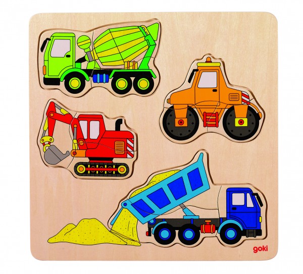 Einlegepuzzle Baufahrzeuge