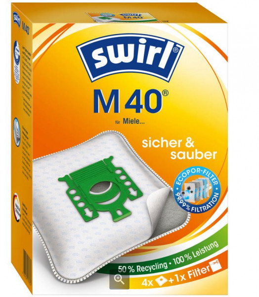 Swirl® M 40 EcoPor® Staubsaugerbeutel, reißfest