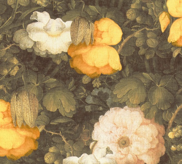 A.S. Création Tapete - Metropolitan S, # 369211, Vliestapete, floral, braun-grün-gelb, 10,05m x 0,53