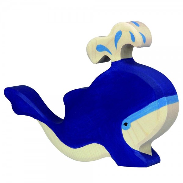Blauwal mit Wasserfontäne