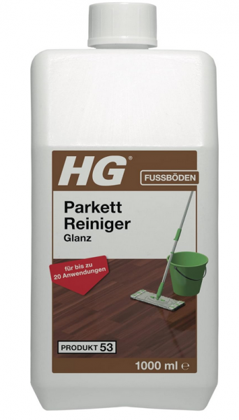 HG Parkett Glanz Reiniger 53, Konzentriertes Wischpflegemittel für Holzböden mit frischem Duft - 1 L