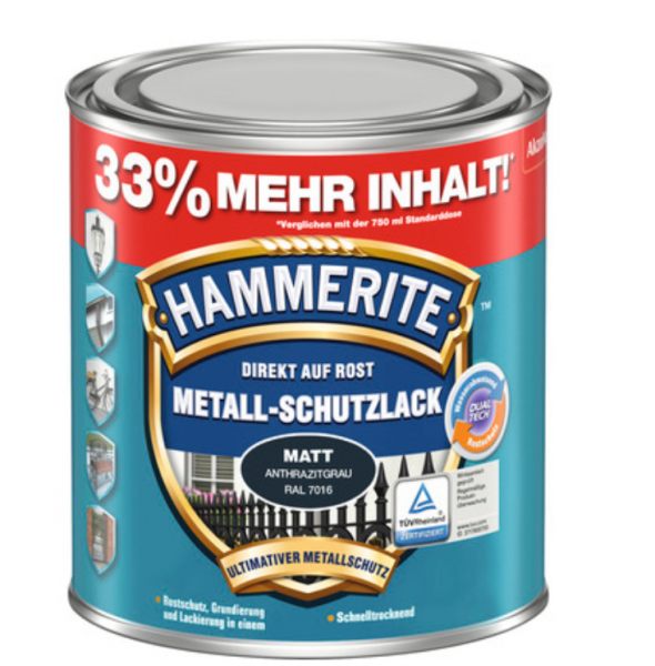 Hammerite Metall-Schutzl.1l, anthr.-matt