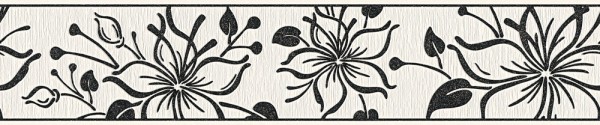 A.S. Création Only Borders 10 346629 Papier (selbstklebend) Metallic Schwarz Weiß