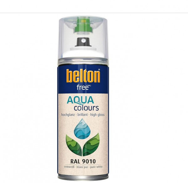 Belton Free Hochglanz wasserbasierend 400 ml RAL 9010 reinweiß