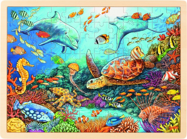 Einlegepuzzle Great Barrier Reef 40 x 30 x 0,8 cm, Holz, 96 Teile, per Stück