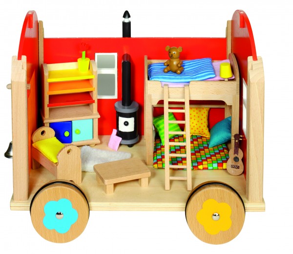 Puppenbauwagen mit Zubehör