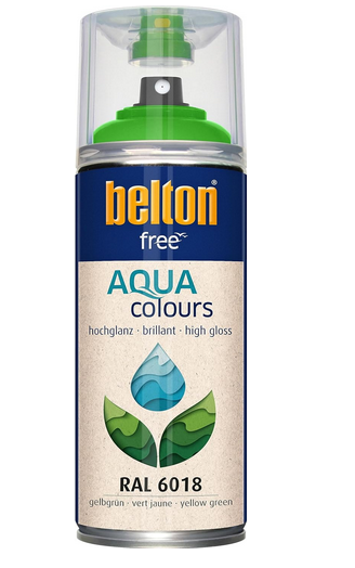 Belton Free Hochglanz wasserbasierend 400 ml RAL 6018 gelbgrün