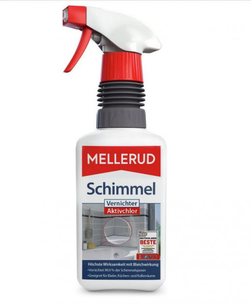 MELLERUD Schimmel Vernichter Aktivchlor Spray zur Schimmelentfernung auf Fliesen, Fugen, Wänden, Dec