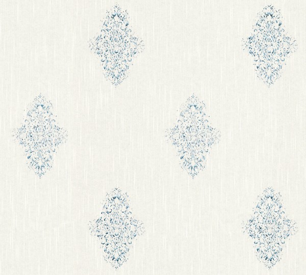 A.S. Création, Luxury wallpaper, # 319461, Vliestapete, Weiß Blau Metallic