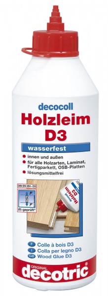 Decocoll Holzleim D3, wasserfest, für alle Holzarten 500g