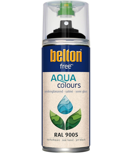 Belton Free Seidenglanz wasserbasierend 400 ml RAL 9005 tiefschwarz