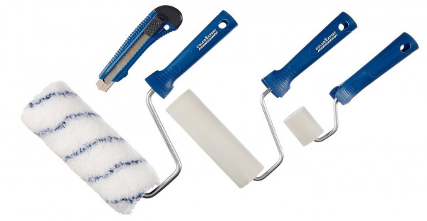 Color Expert Vliestapezierset Vlies-Tapezier-Set Malerset Renovierungsset, Blau, 4-Teilig