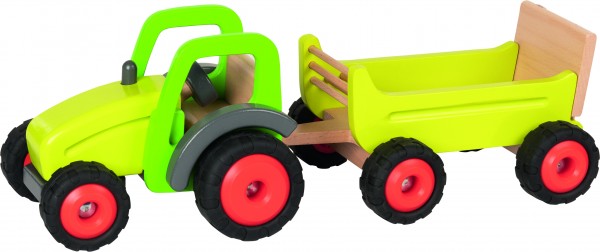 Traktor mit Anhänger 44,6 x 16,3 x 15,2 cm, 2 Teile, Holz, per Stück